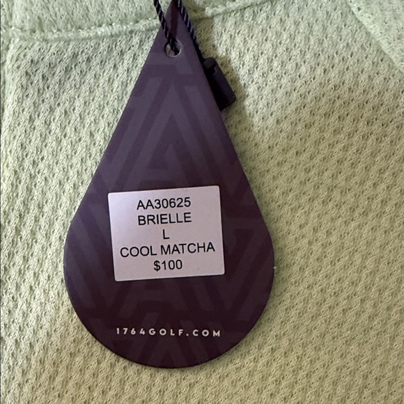 Adair Light Green high  Neck 1/4 zip Sweatshirt - Picture 3 of 6